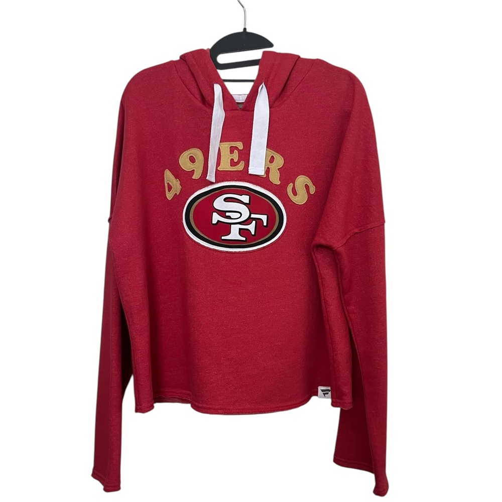 Fanatics San Francisco 49ers Cropped Hoodie NWT Red Vintage Arc Women M
